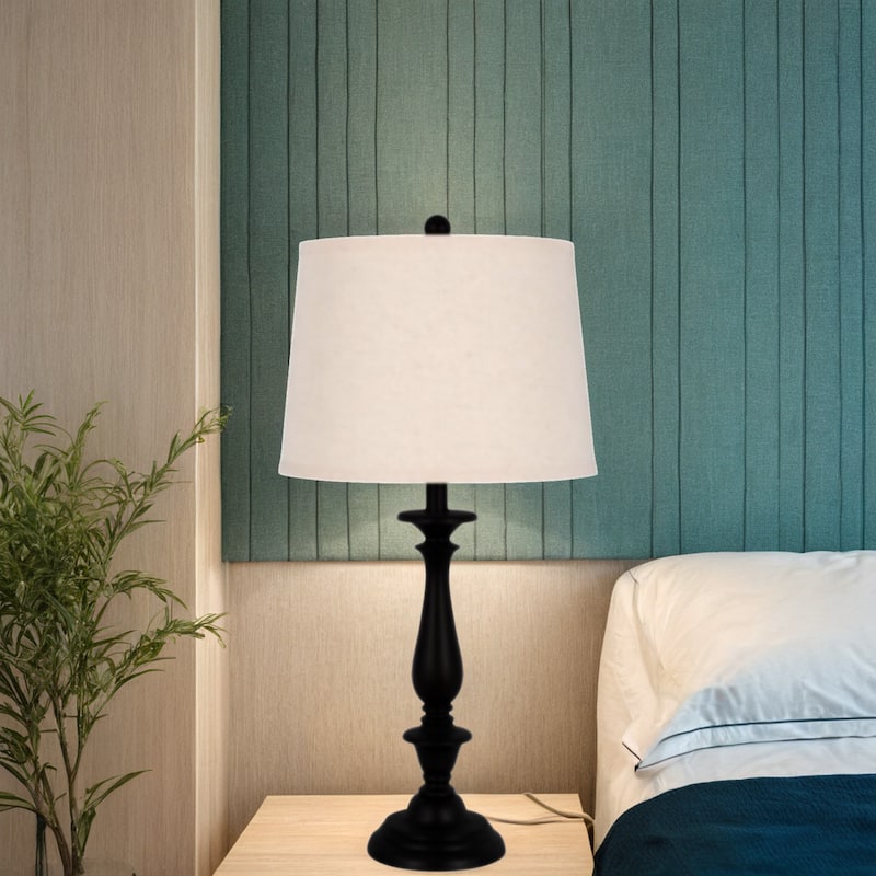 29" Resin Table Lamp, Dark Brown (Set of 2)
