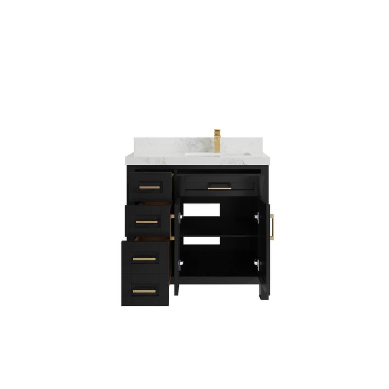 Willow Collections 36 in. W x 22 in. D Cambridge Right Offset Sink Bathroom Vanity with Countertop