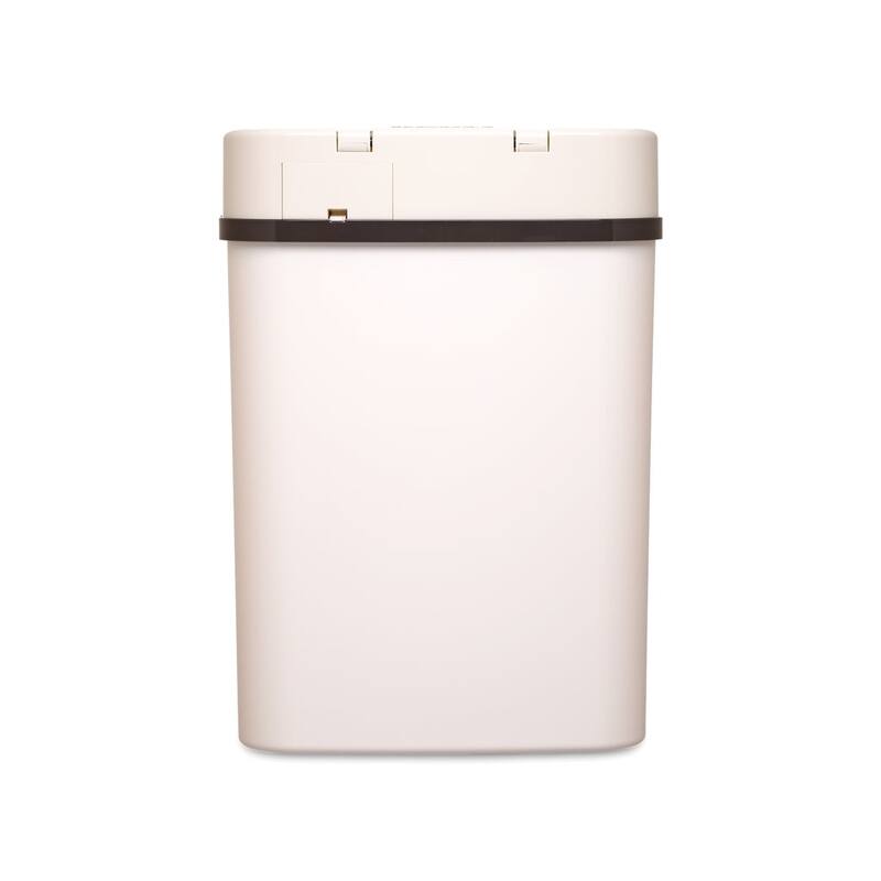 NINESTARS 3.2 Gallon White Rectangular Motion Sensor Trash Can