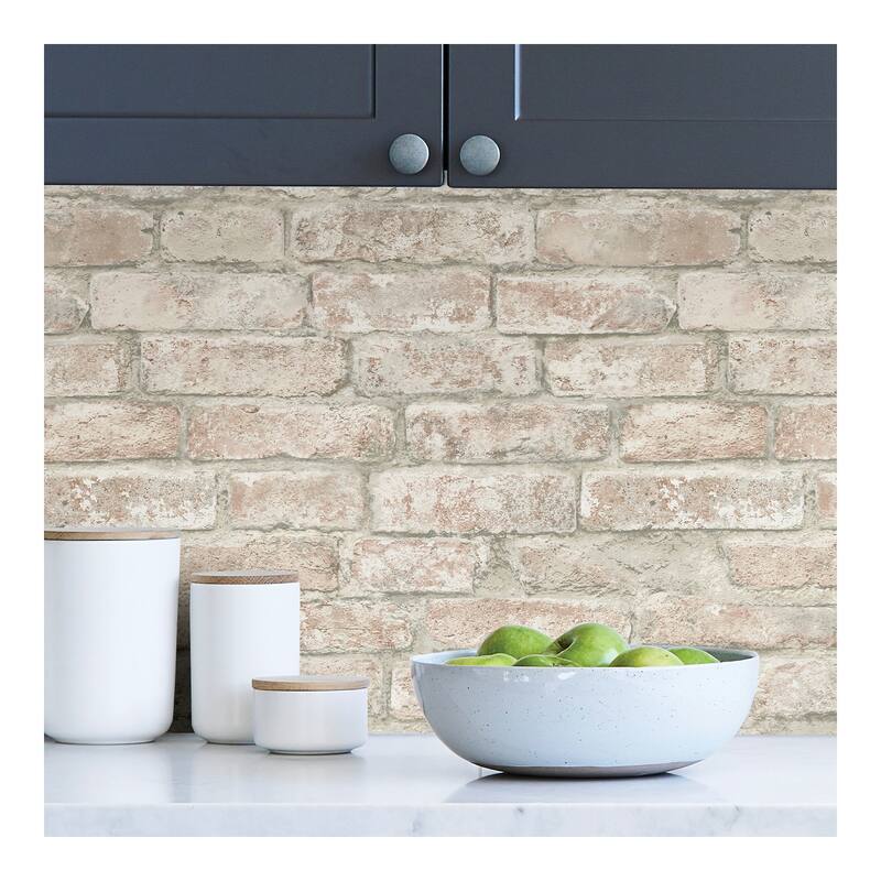 InHome White Washed Denver Brick Peel & Stick W - 198in x 20.5in x 0.025in