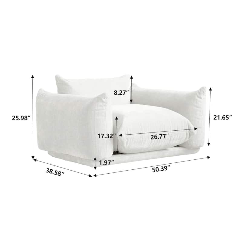 Sponge Soft Single Sofa Accent Chair Chenille Fabric Sofa