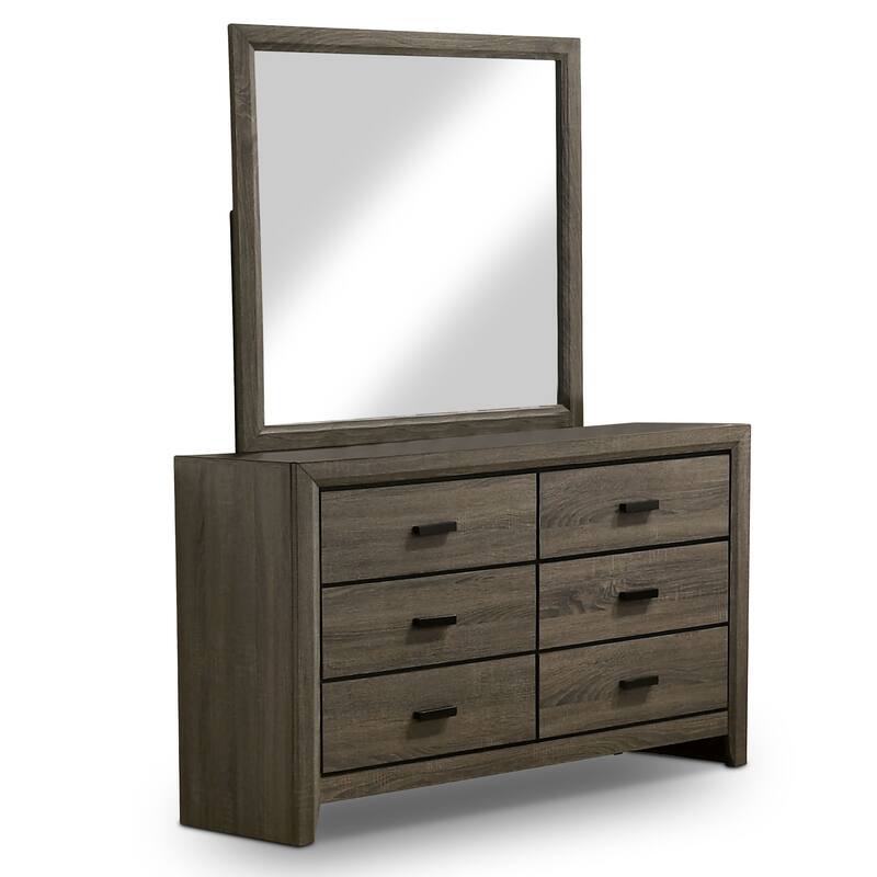 Aury Transitional Grey Wood Tufted 4-Piece Panel Bedroom Set by Furniture of America