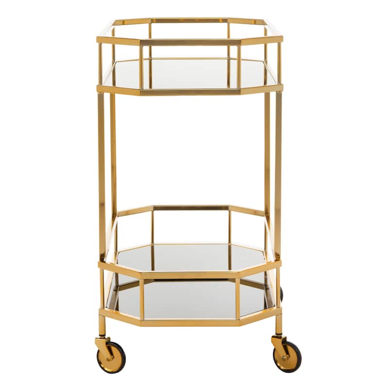 SAFAVIEH Katica 2-Tier Octagon Bar Cart - 29.6" x 16.5" x 29.8" - 30Wx17Dx30H