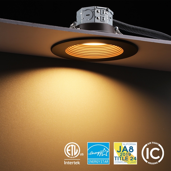 8 Pack 5CCT 6 LED Integrated Canless Recessed Light with J Box Deep Baffle Oil Rubbed Bronze