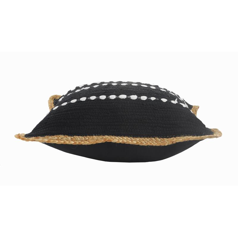 Sevita Riley Black/White Striped Cotton Blend Throw Pillow, Set of 2