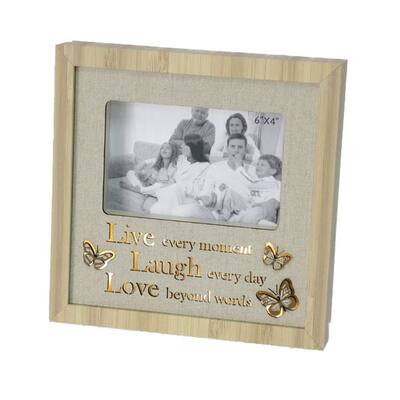 Butterflies With Text On Cloth Back Lighted- Live Love Laugh Photo Frame