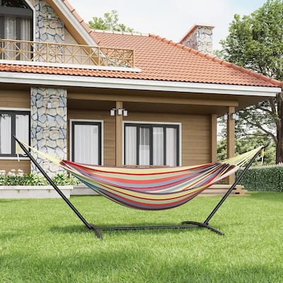 Outdoor Portable Double Hammock for Outside Garden Backyard