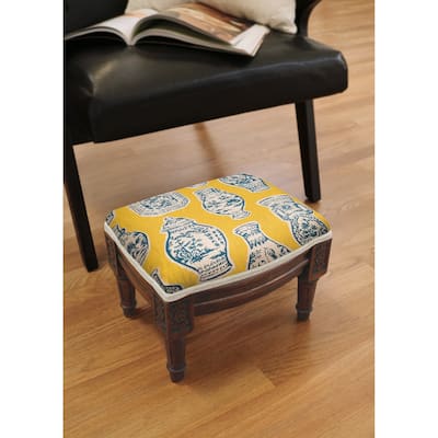 Blue and Yellow Ginger Jar Footstool