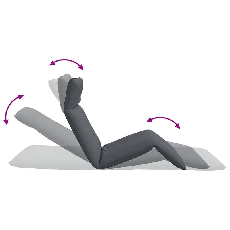 vidaXL Sun Lounger Gray Oxford fabric, metal, foam Large Collapsible - 21.3 x 68.9 x 3.3 in