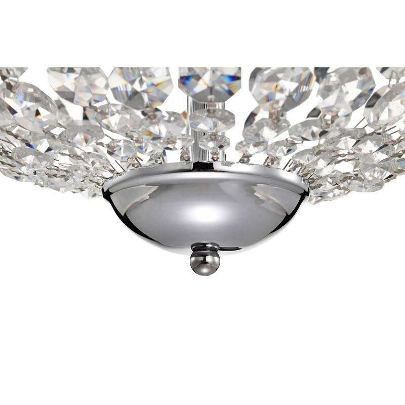 Chrome 6-Light Empire Chandelier with Crystal