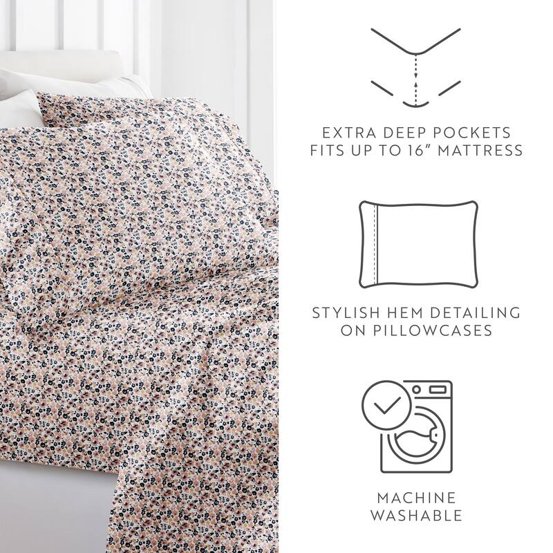 Delicate Blossoms Patterned Ultra-Soft Bed Sheet Sets