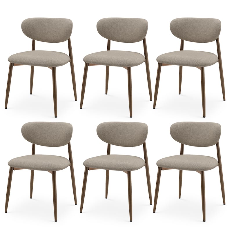 RENEWLINE Mid-Century Modern Tapered Dining Chairs with Upholstered Seat & Iron Frame