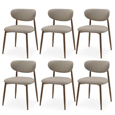 RENEWLINE Mid-Century Modern Tapered Dining Chairs with Upholstered Seat & Iron Frame