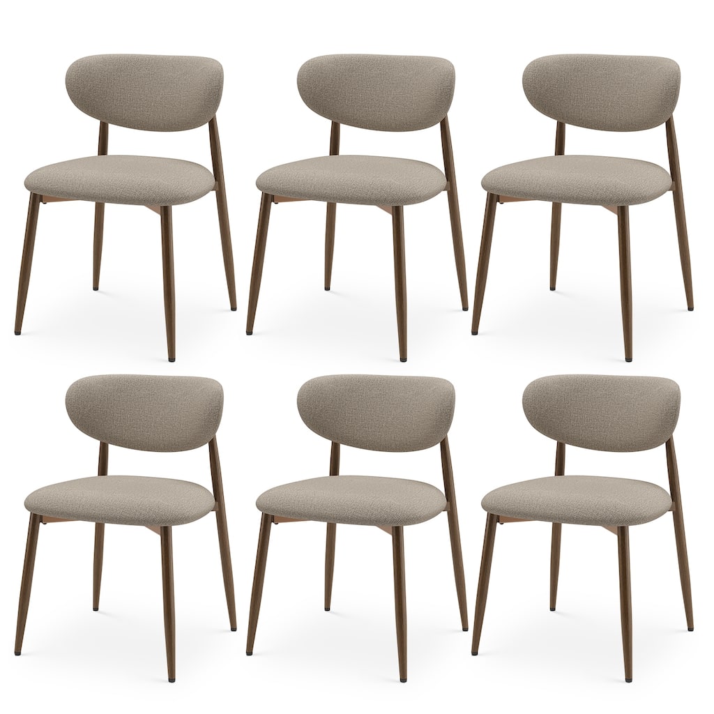 RENEWLINE Mid-Century Modern Tapered Dining Chairs with Upholstered Seat & Iron Frame