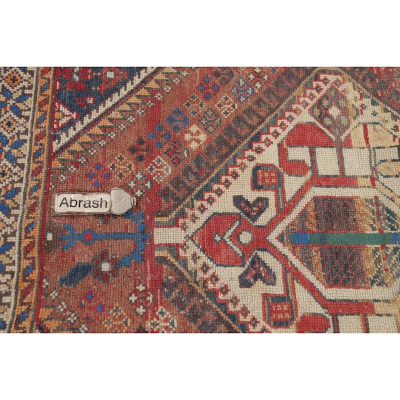 Tribal Bakhtiari Vintage Persian Area Rug Hand-Knotted Wool Carpet - 5'1" x 9'11"