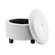 preview thumbnail 17 of 17, Porthos Home Donn Faux Leather Round Storage Ottoman with Rubberwood Legs