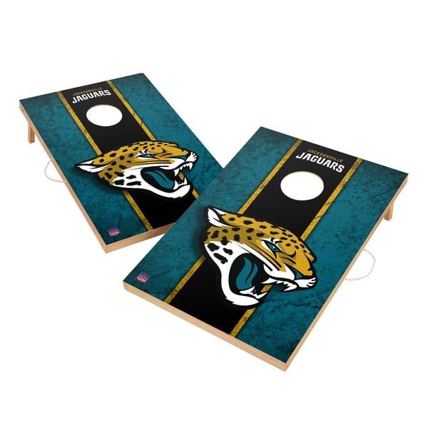 slide 2 of 6, Vintage Jacksonville Jaguars NFL 2x4 Tailgate Cornhole Boards Include Carrying Case