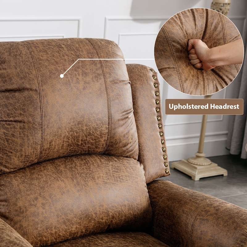 Power Recliner Chair with Massage and Heat, Faux Leather Electric Recliner with USB Port for Living Room