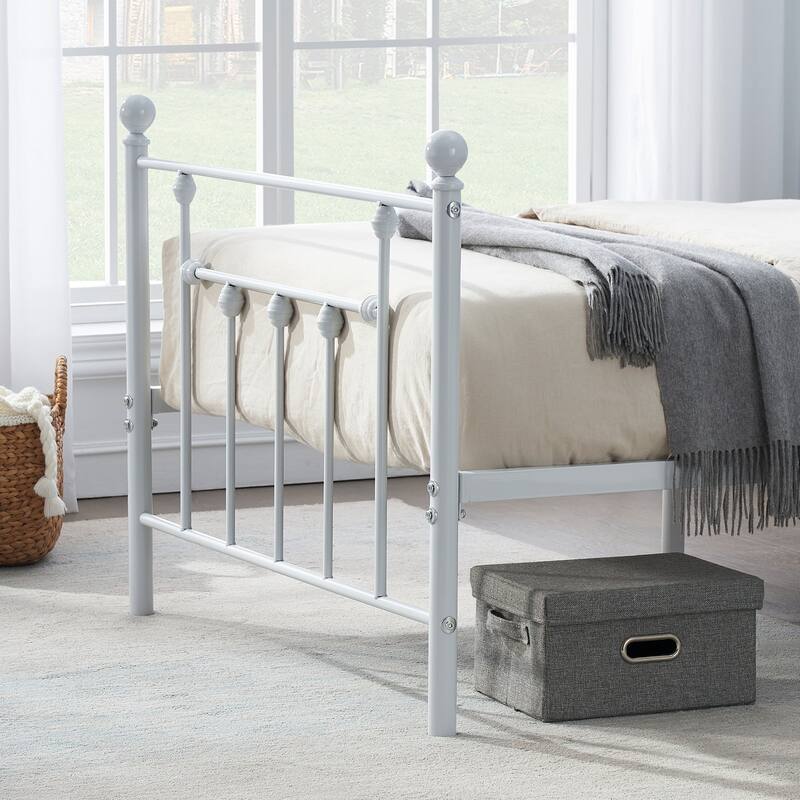 VECELO Modern Metal Platform Bed Frame,Twin Size Bed Set of 2