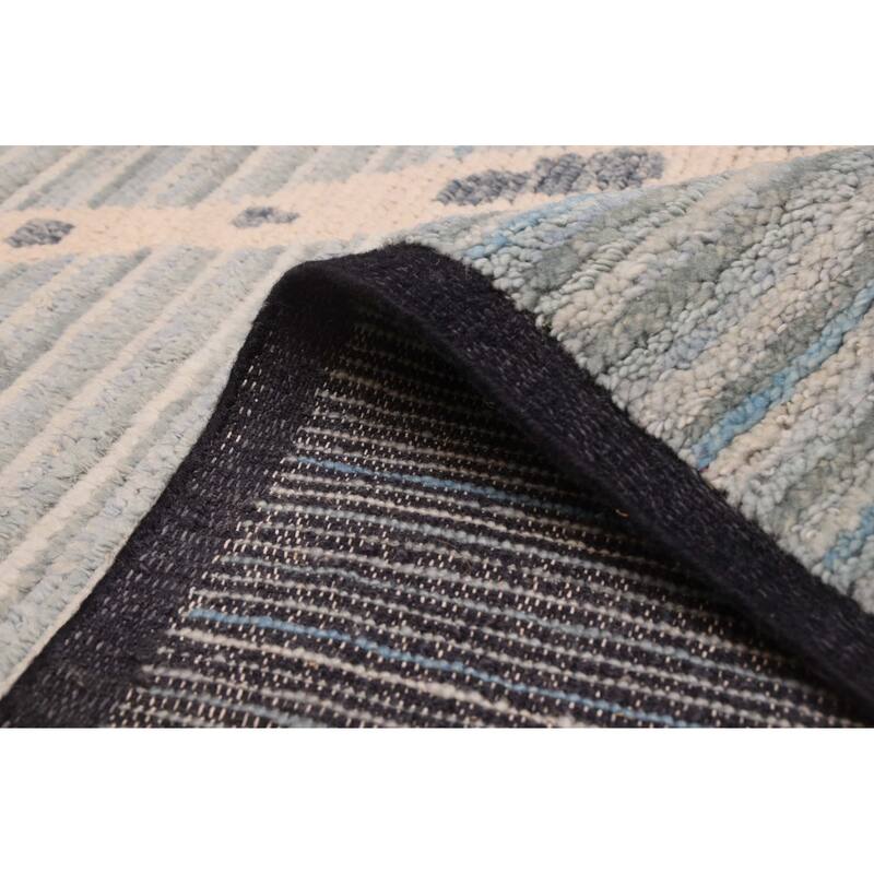 ECARPETGALLERY Hand-knotted Pak Finest Marrakesh Light Blue Wool Rug - 9'4 x 12'1