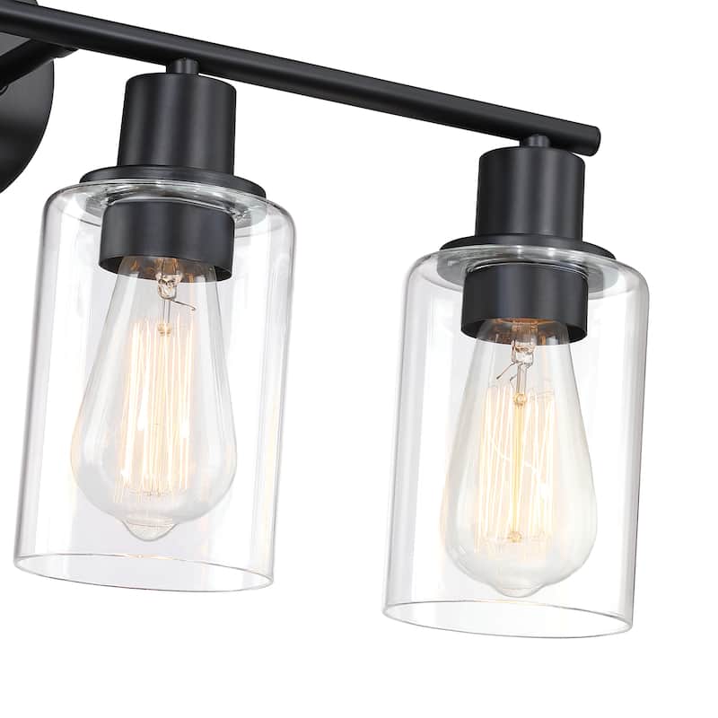 4-Light Clear Glass Shade Dimmable Bathroom Vanity Lights Wall Sconces