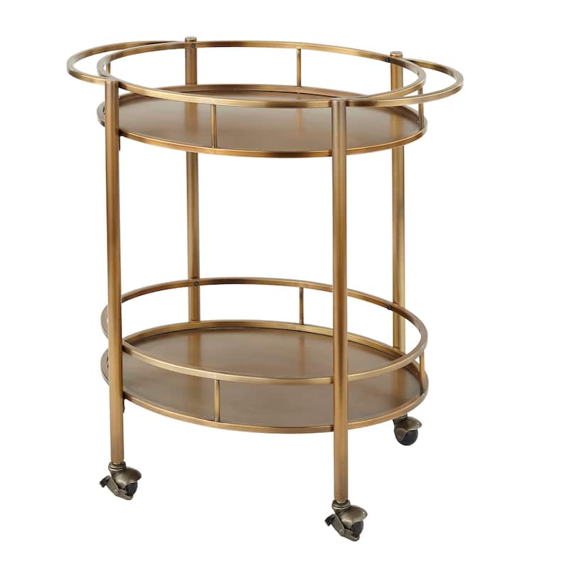 Lifestorey Devin Oval Metal Bar Cart