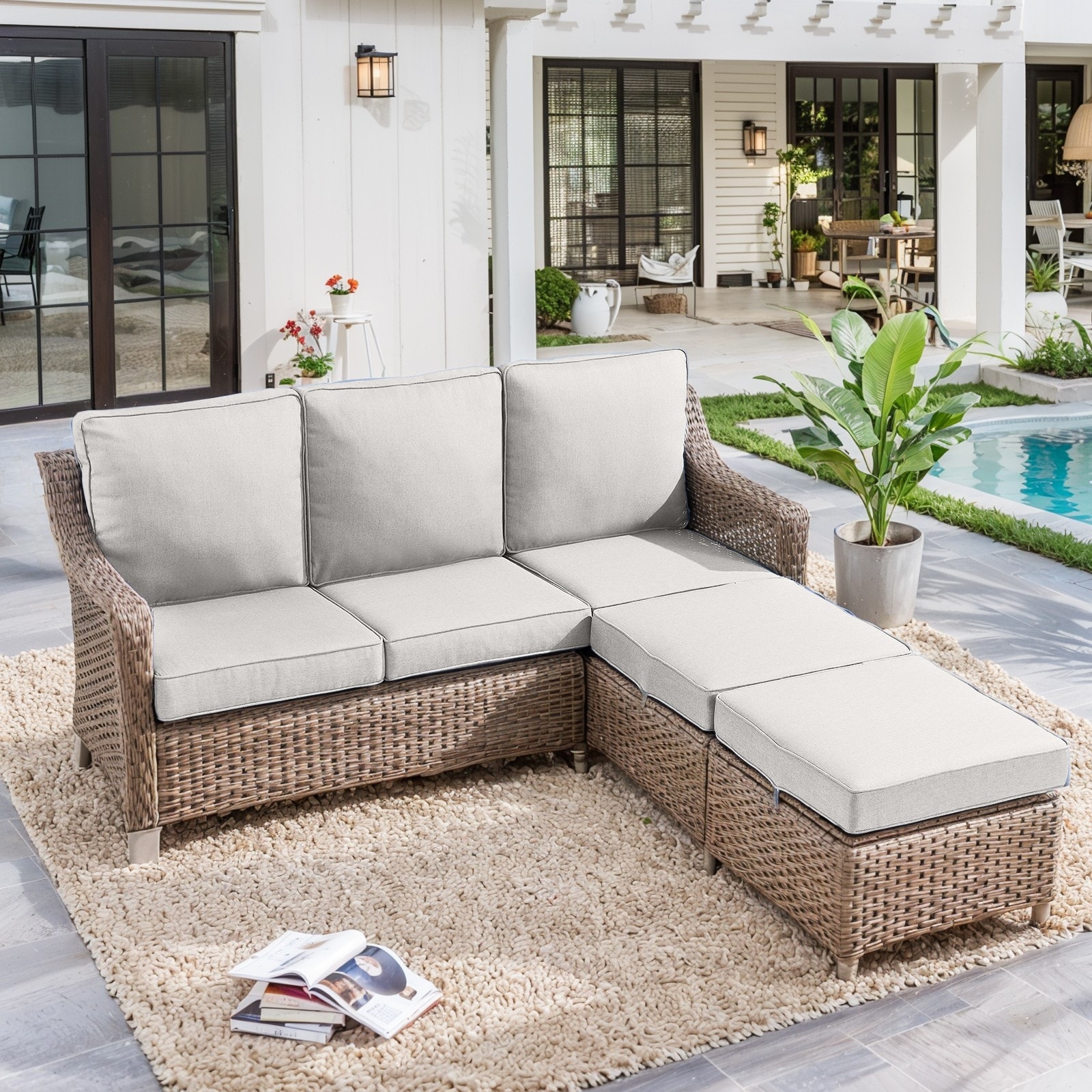 Outdoor couch and ottoman on sale