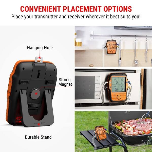 500FT Long Range Wireless Meat Thermometer for Grilling and Smoking