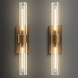 KAYLA Modern Glass Wall Sconces, Indoor Wall Lighting Wall Light Fixtures, Vanity Light with Glass Shade(2-Sets)