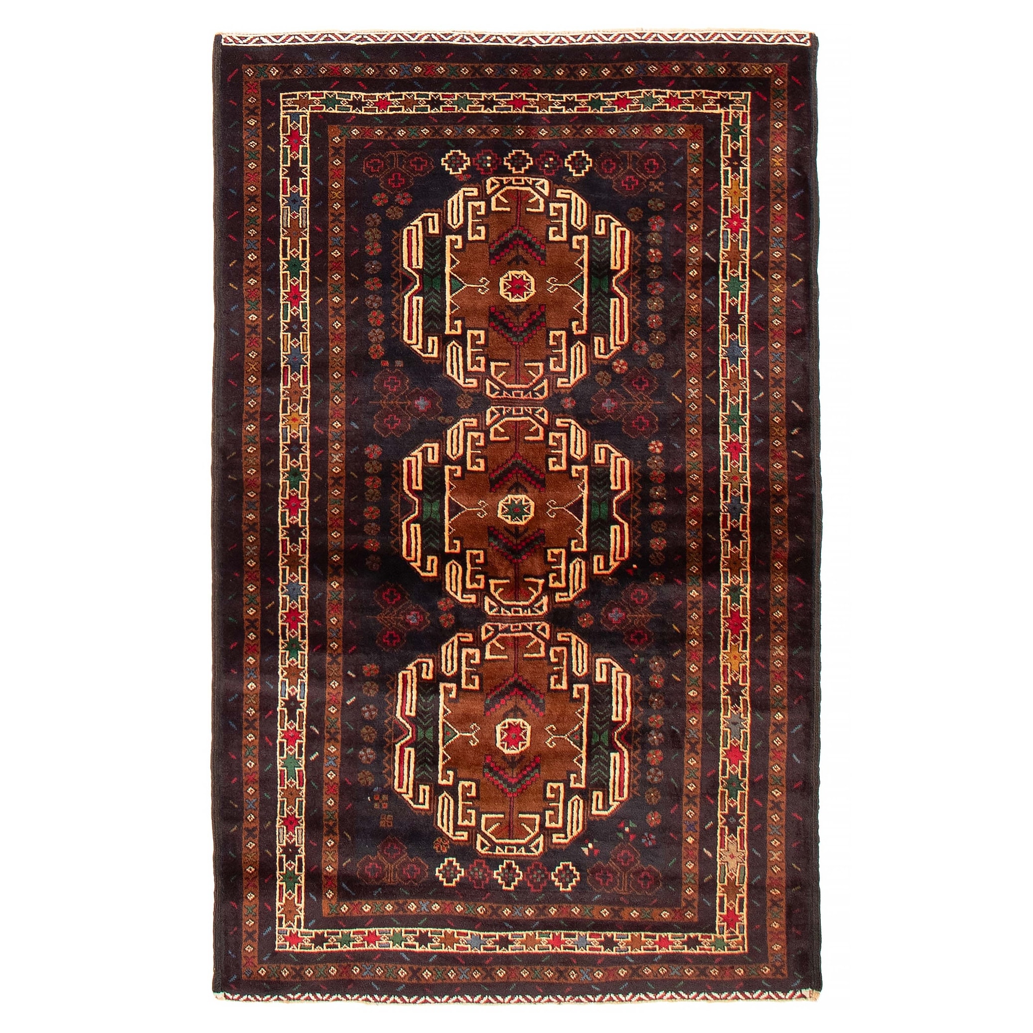 Teimani Brown Rug 3'10" x 6'4" - 3'10 x 6'4