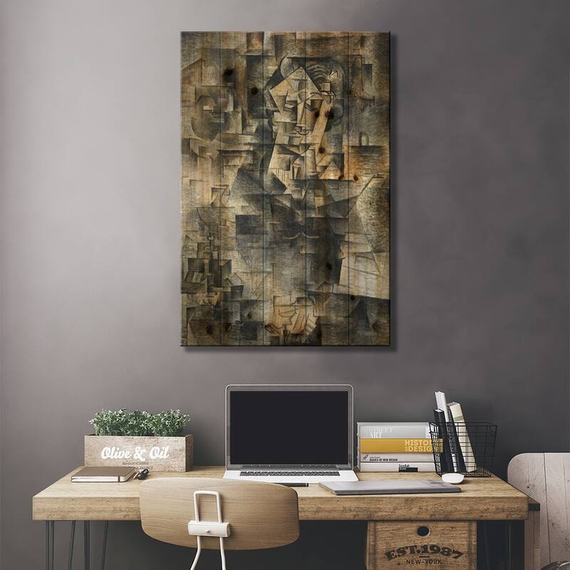 Portrait of Daniel-Henry Kahnweiler Print On Wood by Pablo Picasso - Multi-Color