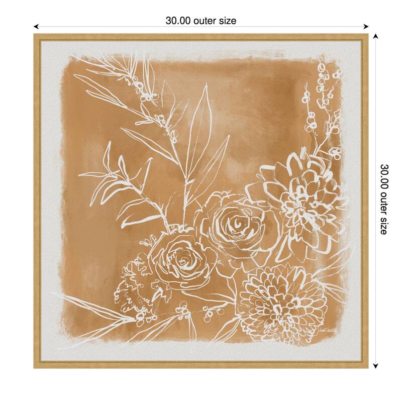 Flower Bundle by Anne Tavoletti Framed Canvas Wall Art Print - 30 x 30 in