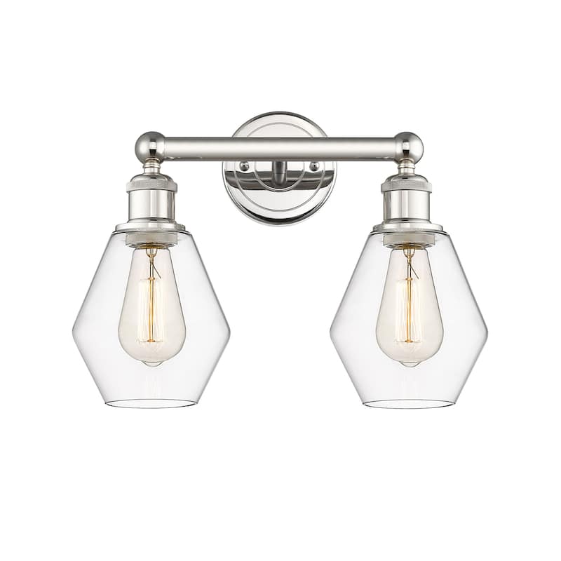Innovations Lighting 616-2W-12-15 Cindyrella Vanity Cindyrella 2 Light - Polished Nickel / Clear