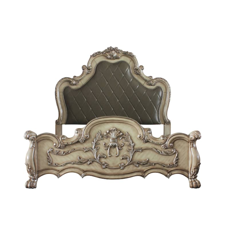 Adison Grey and Vintage Bone White Panel Bed