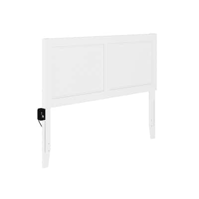 Rustic Solid Wood Farmhouse Full Headboard in White with Classic Farmhouse Design and Solid Build