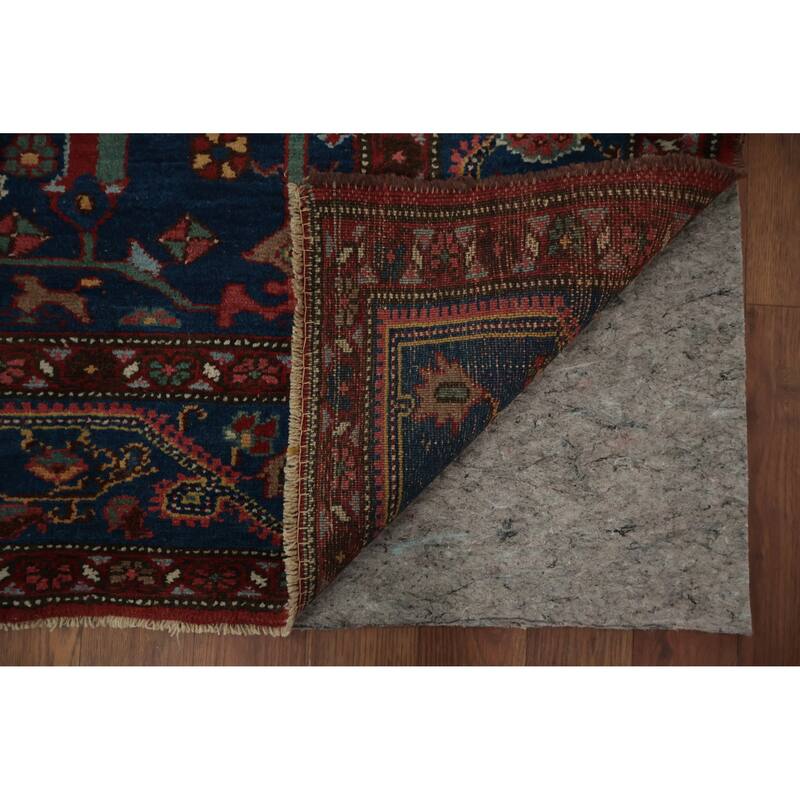 Hand Knotted Oriental 100% Wool Carpet Traditional Floral Navy Blue & Blues Malayer Area Rug - 7' 7'' X 4' 4''
