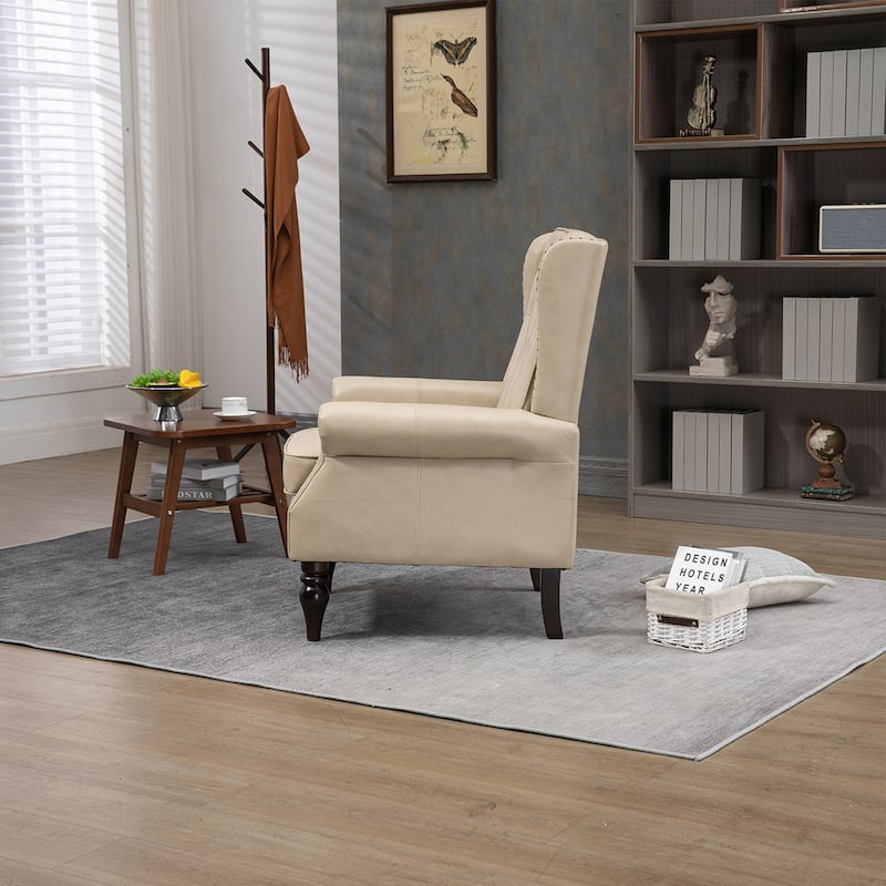 Lounge Chair, Wood Frame Armchair With Removable Cushion