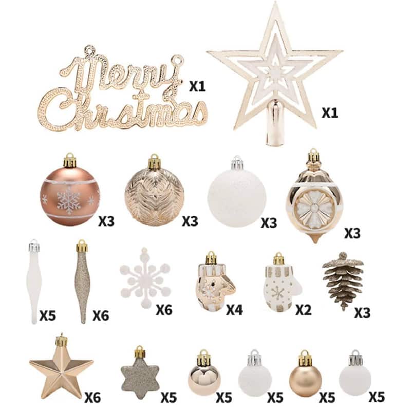 70 Pcs Christmas Decoration Ball Ornaments Set for Holiday Party Wedding - N/A
