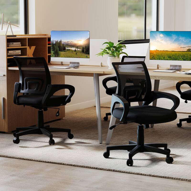 Gymax Mesh Office Chair Ergonomic Computer Desk Chair w/Lumbar Support
