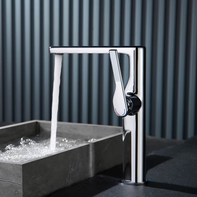 10-1/4"H Solid Brass Single-handle Bathroom Sink Faucet Optional Drain Assembly