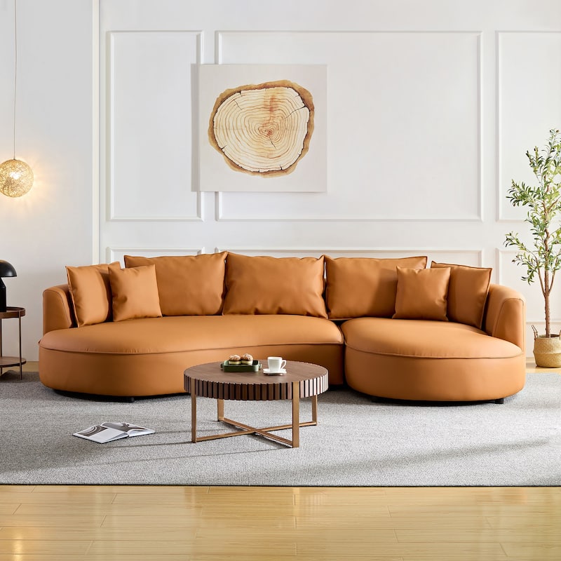 L-Shaped Leather Sectional Sofa with Chaise – Large Luxe Couch for Living Room
