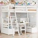 preview thumbnail 10 of 14, Twin Loft Bed with Storage Shelves, Drawers, Seat and Desk,Multifunctional Space-Saving Loft Bed,Kid's Loft Bed