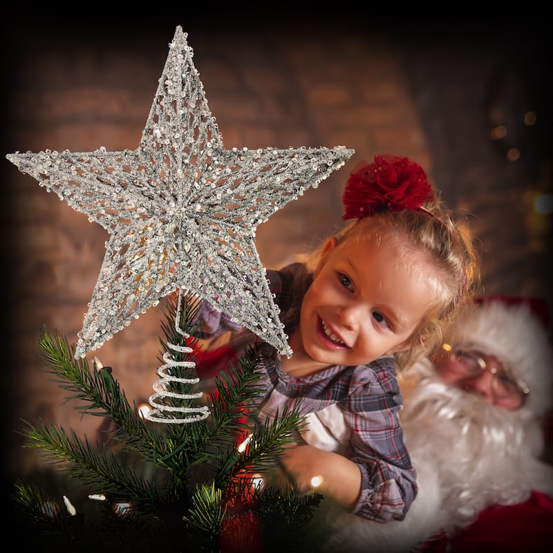 13" Sequin/Bead/Glitter Star Tree Topper