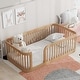 preview thumbnail 9 of 10, Enchanting Wood Twin Size Floor Bed Frame with Protective Fence by Harper & Bright Designs