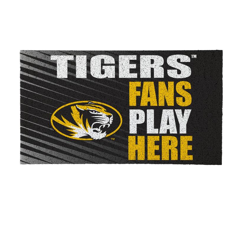 28 in. x 16 in. University of Missouri "Fans Play Here" PVC Door Mat