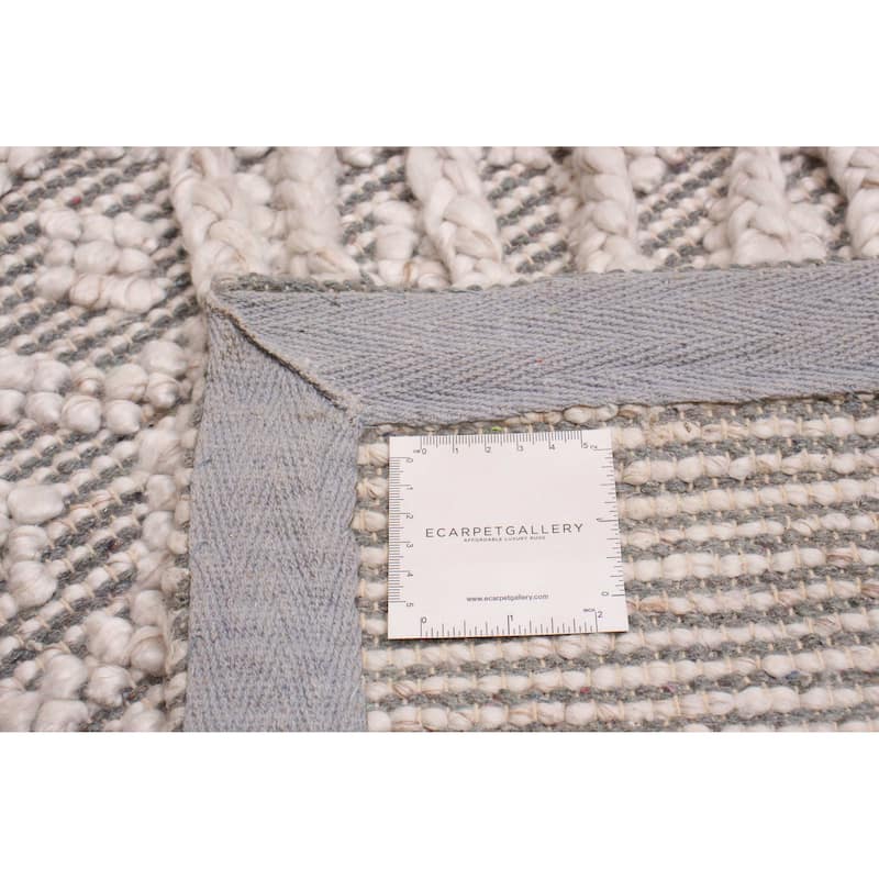 ECARPETGALLERY Braid weave Sienna Ivory Wool Rug - 6'5 x 9'5