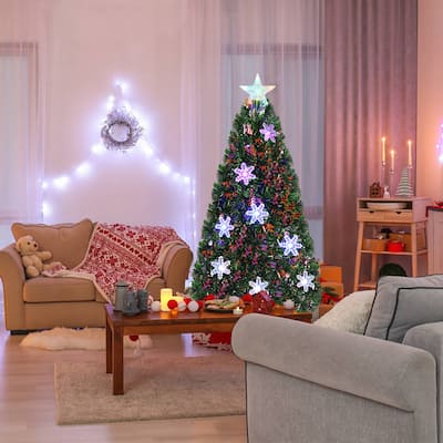 Pre-Lit Fiber Optic Artificial Christmas Tree with Led Lights