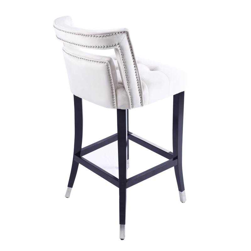 Velvet Barstool with Nailheads,2 pcs Set