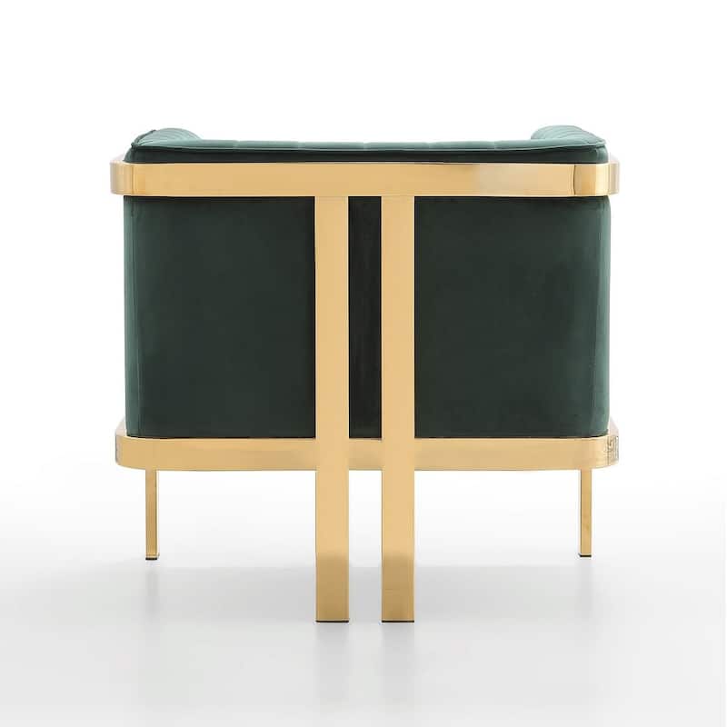 Manhattan Comfort Paramount Brass Velvet Accent Armchair (Set of 2)