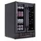preview thumbnail 1 of 7, Newair 24” Built-in Dual Zone 18 Bottle and 58 Can Wine and Beverage Refrigerator and Cooler in Black Stainless Steel Black